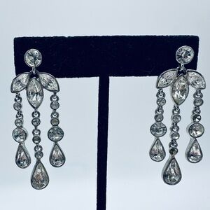 Givenchy Silver Crystal Chandelier Earrings